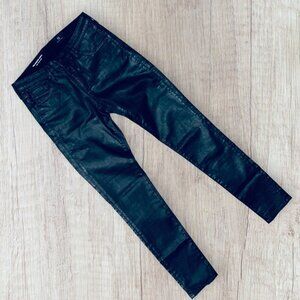 AG Adriano Goldschmied Legging Ankle Super Skinny Black Faux Leather Pants 27